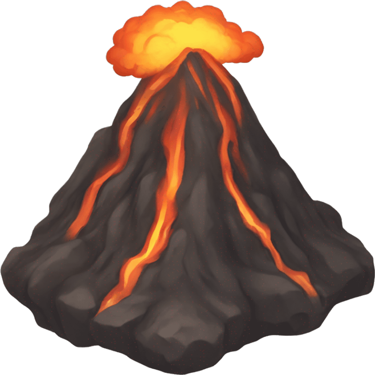 awakened volcano, ashes, fire
 emoji