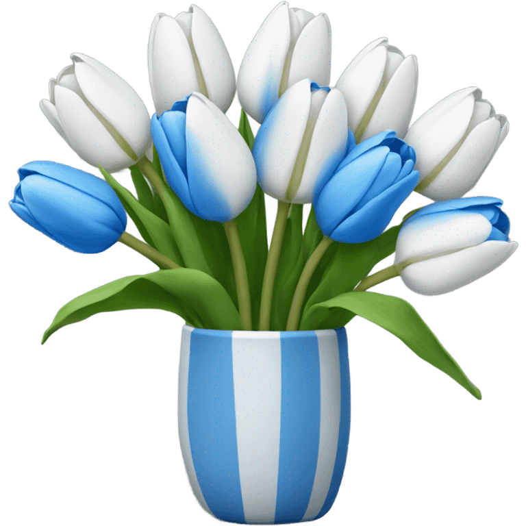 White and blue tulip bunch emoji