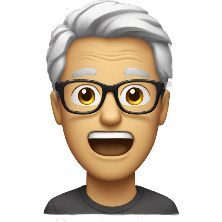 Man with glasses screaming  emoji