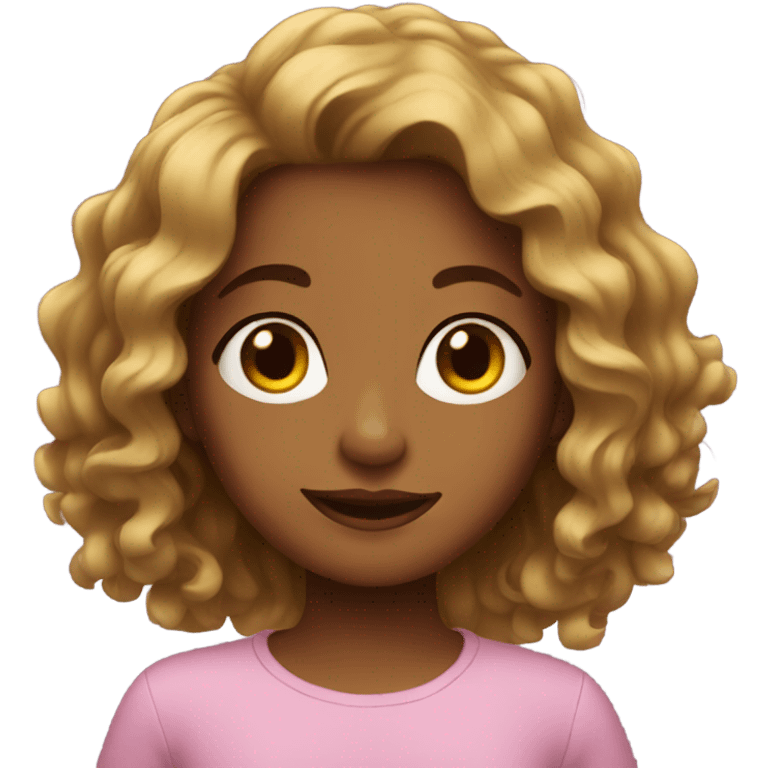 girl with wavy hair emoji