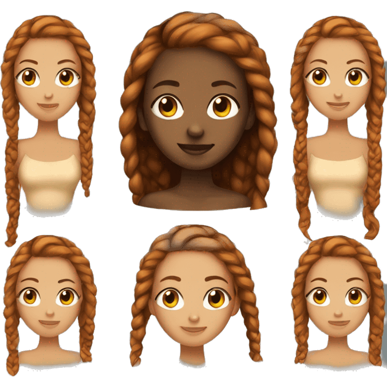 Black girl with ginger brown braid a emoji