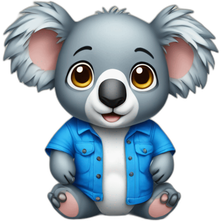 smart lean math cute koala man wearing blue cloth emoji