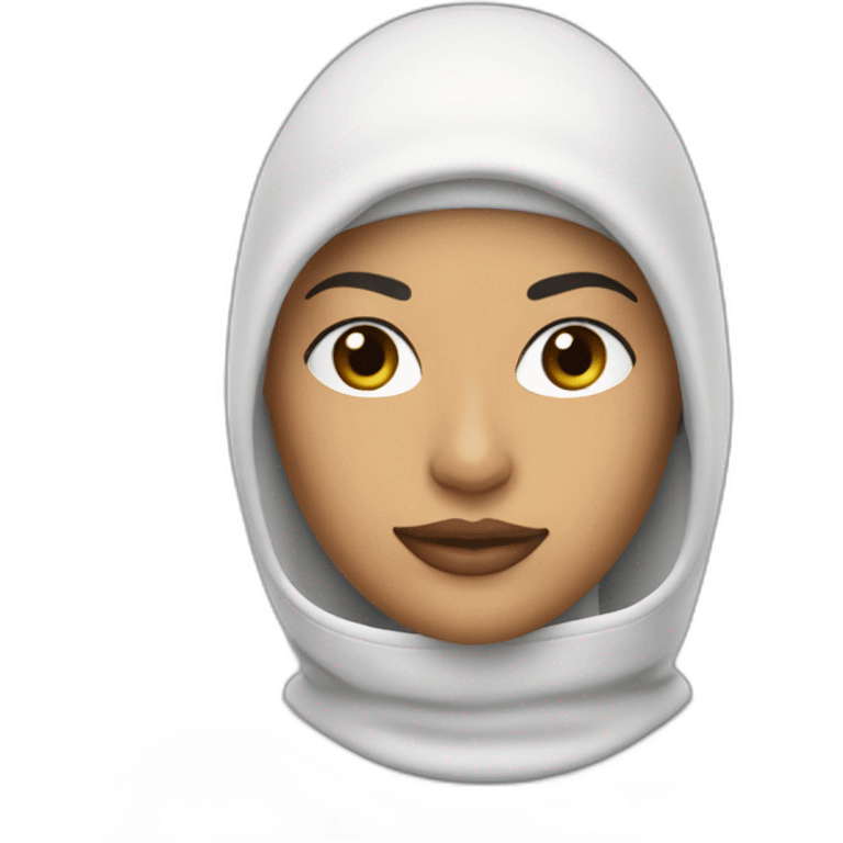 Latin woman using Lacoste balaclava emoji