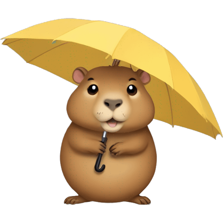 Capybara with an umbrella emoji