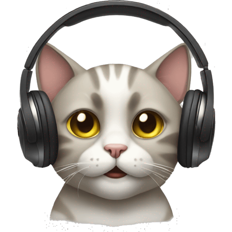 cat wearing headphones emoji