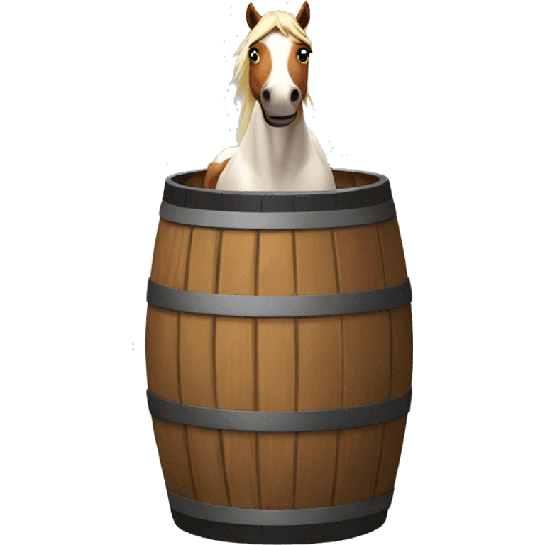 Horse around a barrel emoji