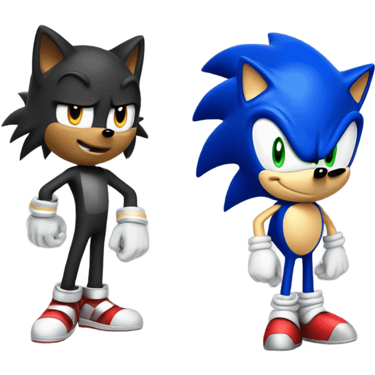 sonic the hedgehog and shadow the hedgeho emoji