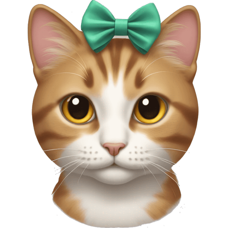 Cat with a bow in her hair  emoji