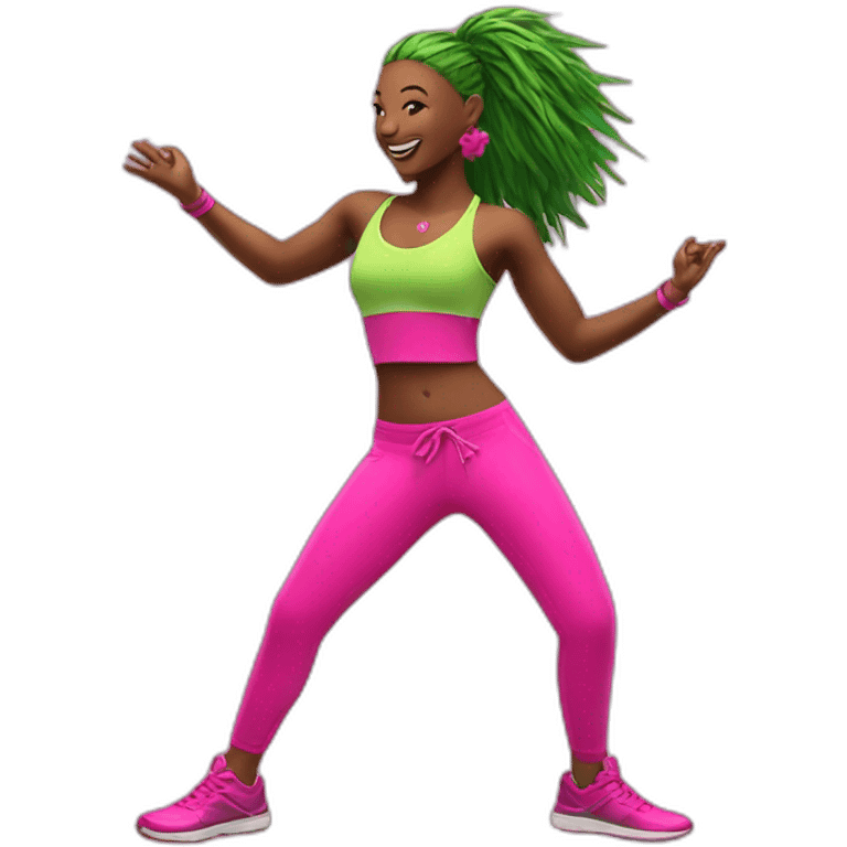 zumba green pink emoji