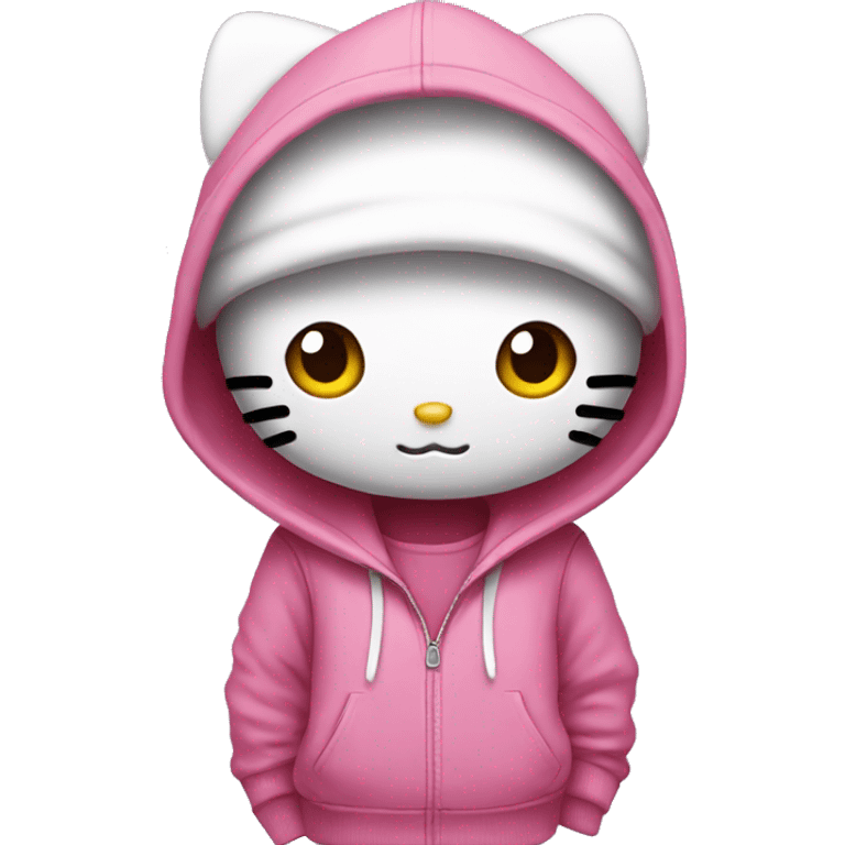 Hello kitty wearing a hoodie emoji