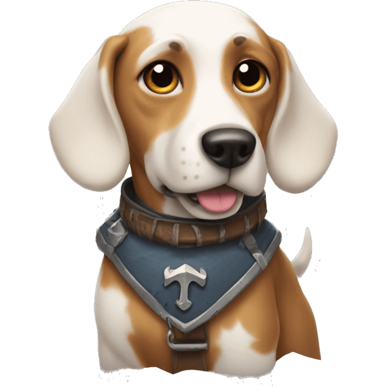 a dog with rpg emoji