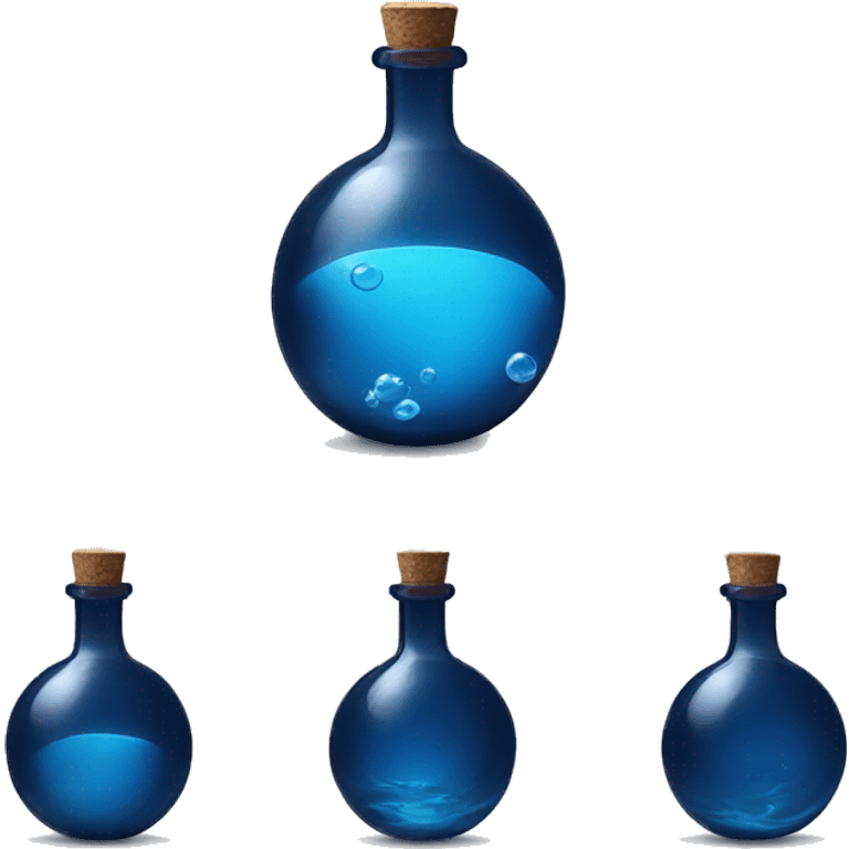 magic sphere glass bottle dark blue water emoji