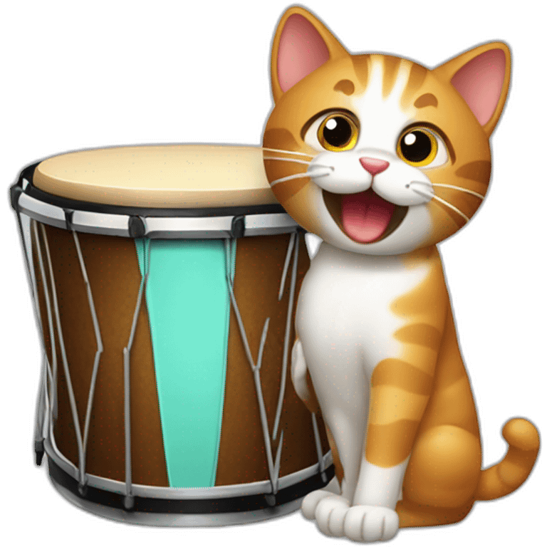 Cat that play with a bongo emoji