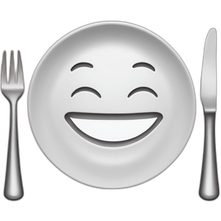 smile plate food and cutlery emoji