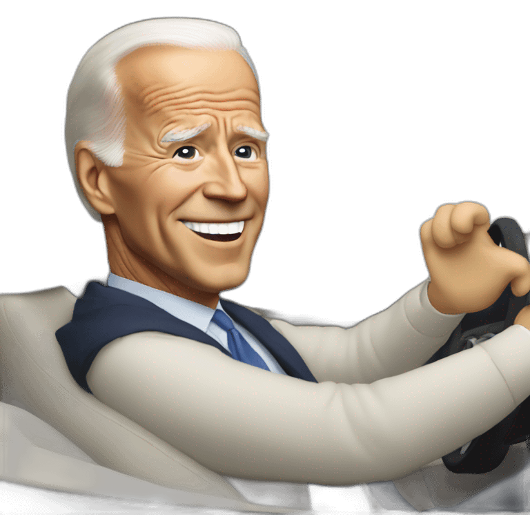 Joe Biden driving a car emoji