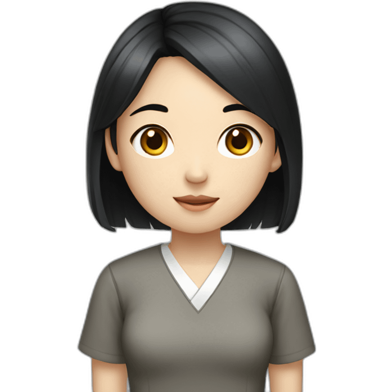 korean school girl with straight black hair emoji