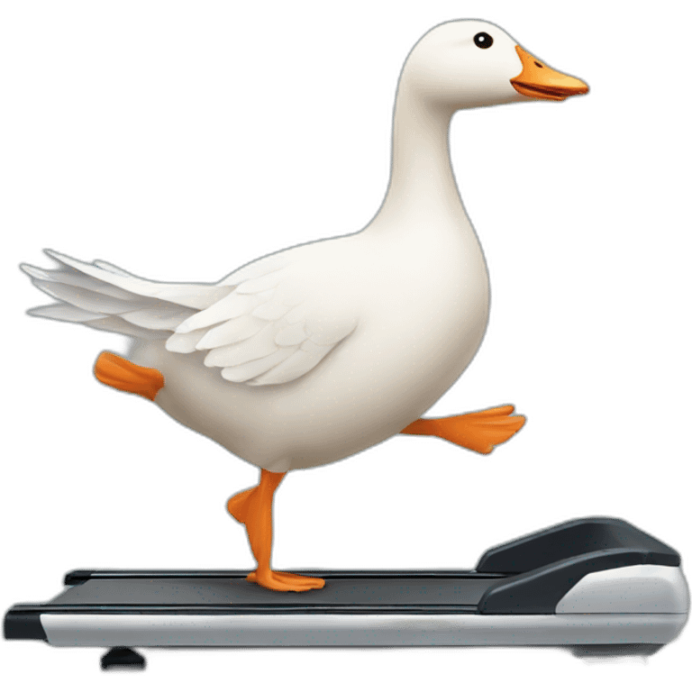 Goose running on a treadmill emoji