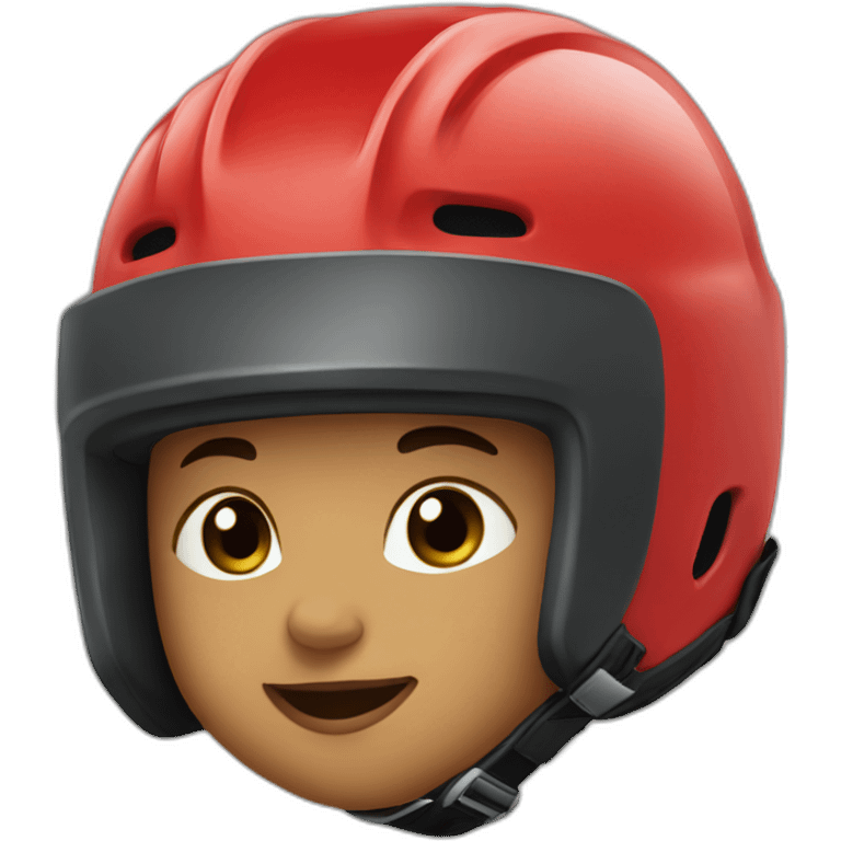 baby hockey player wearing red helmet emoji