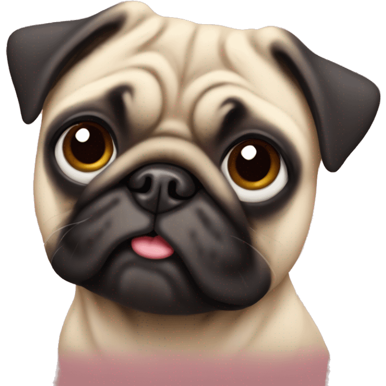 Pug in love emoji