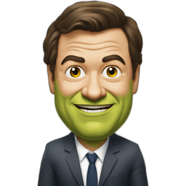 Markus Söder with shrek eating emoji