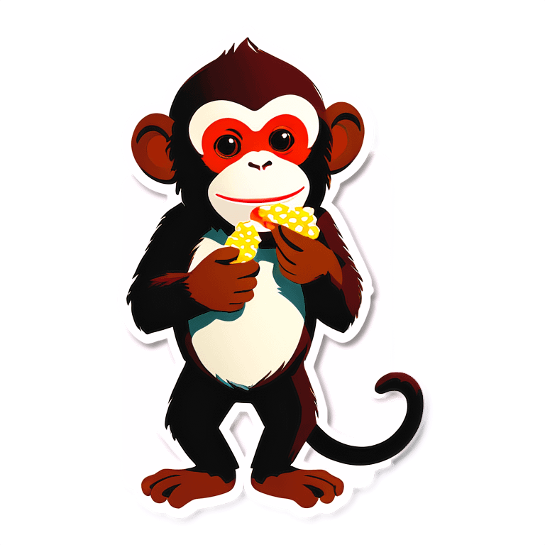 Monkey eating snacks emoji