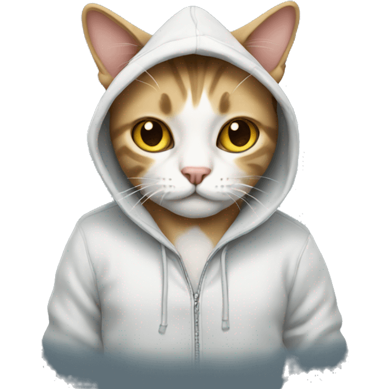 cat using a hoodie emoji