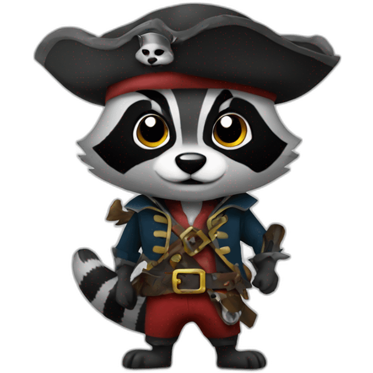 Raccoon pirate emoji