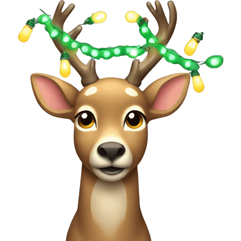 deer with christmas lights emoji