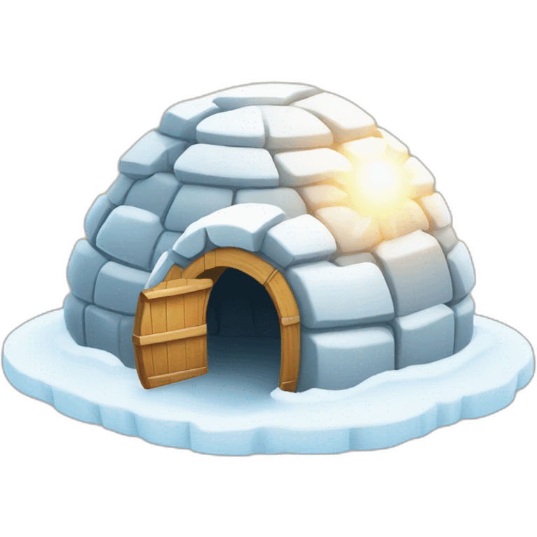 igloo with sun shining emoji