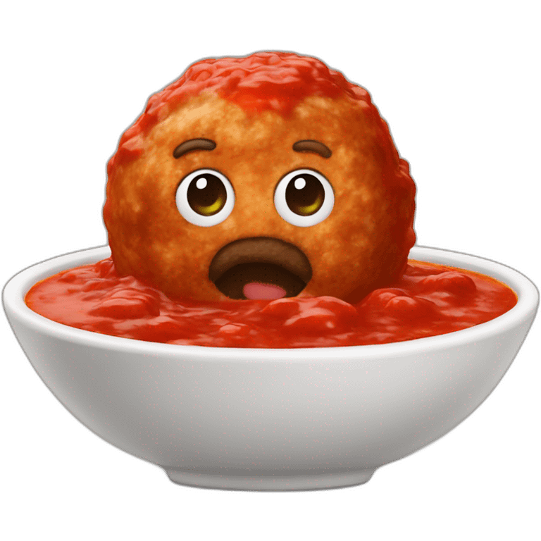 one meatball with tomato sauce emoji