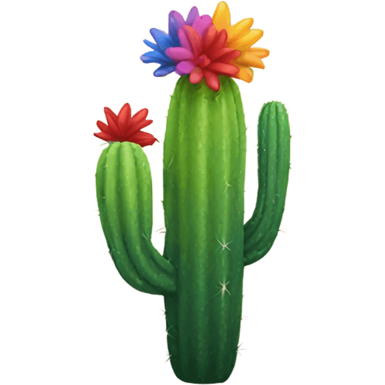 Rainbow cactus emoji