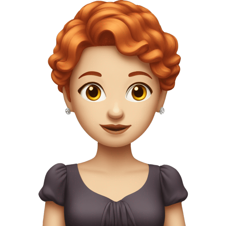 red hair girl in elegant dress emoji