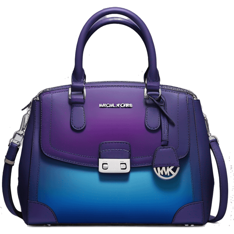 Realistic dark purple to dark blue ombre Guess Michael kors satchel purse. emoji