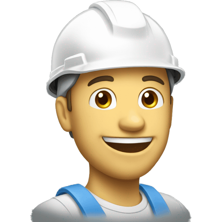 a happy builder with a white helmet emoji