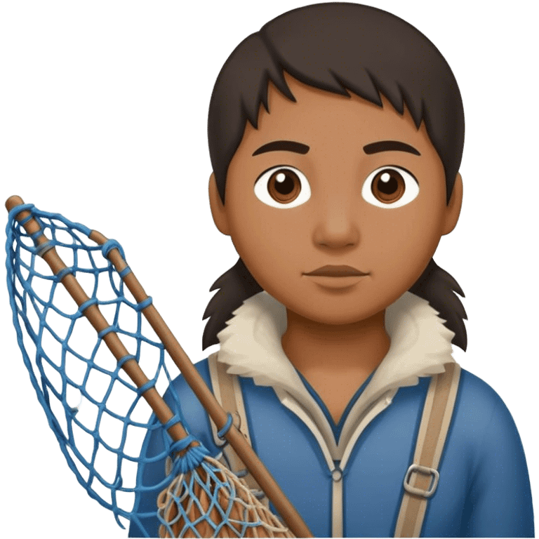 Inuit with a fishing net emoji