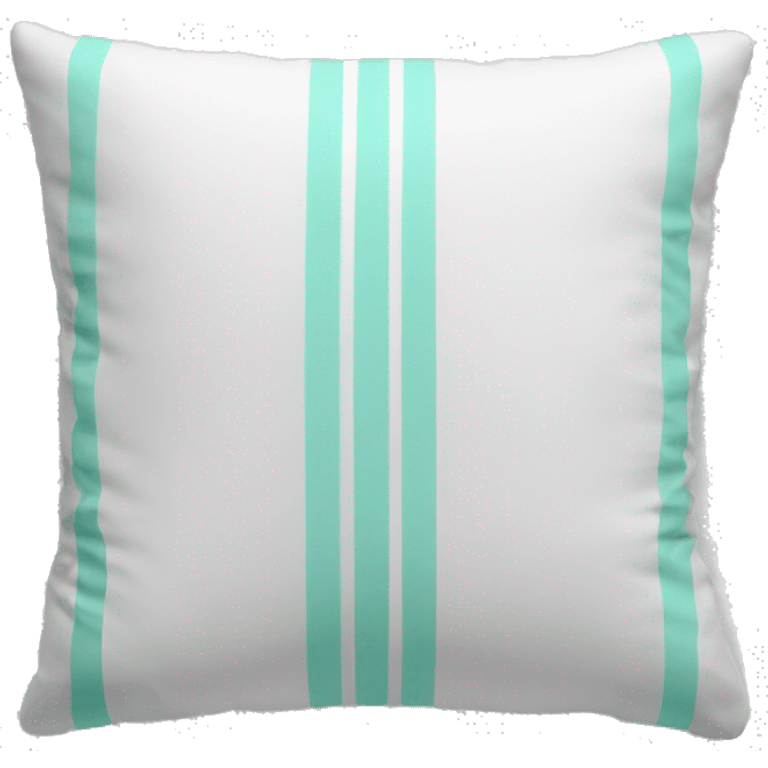 White pillow with tiffany stripe  emoji