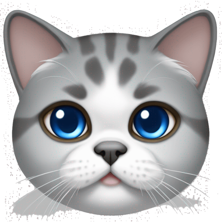 Exotic shorthair cat with blue eyes and white and gray fur emoji