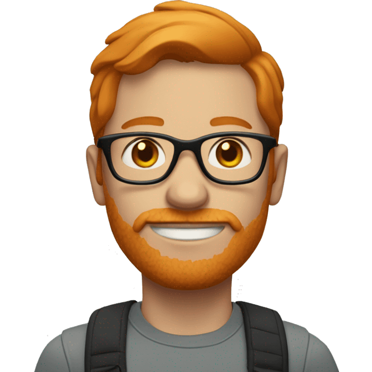 man with ginger hair and glasses visibly walkng emoji