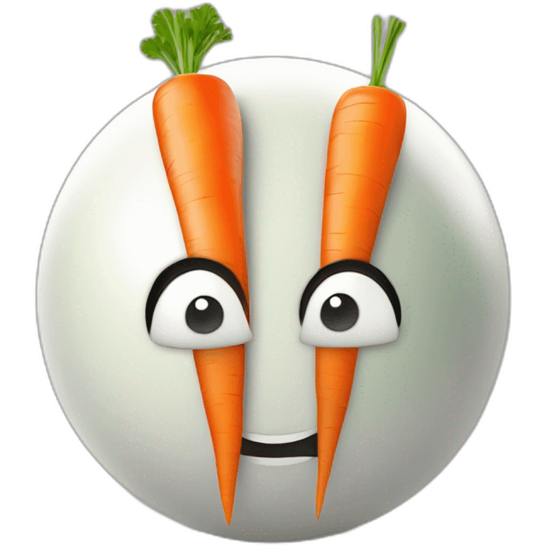 3d sphere with a cartoon beautiful carrots Evoker skin texture with courageous eyes emoji