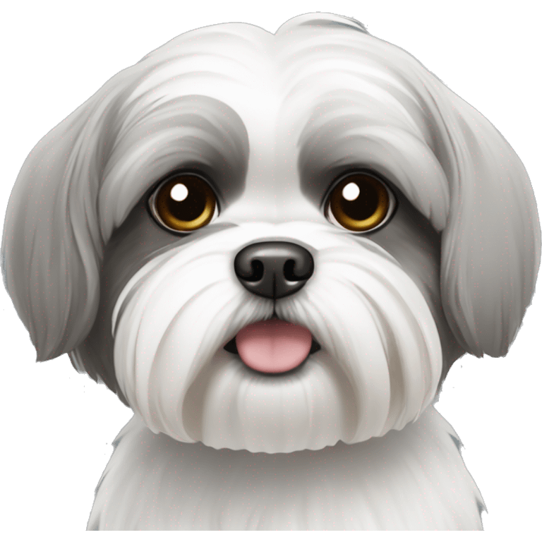 Grey and white shih tzu emoji