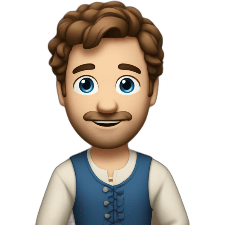 The folk french man dance, blue eyes, brown hair emoji