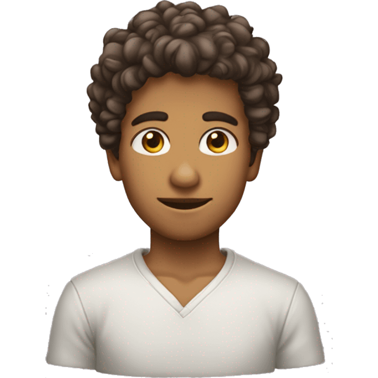 Garçon cheveux bouclés dégradé emoji