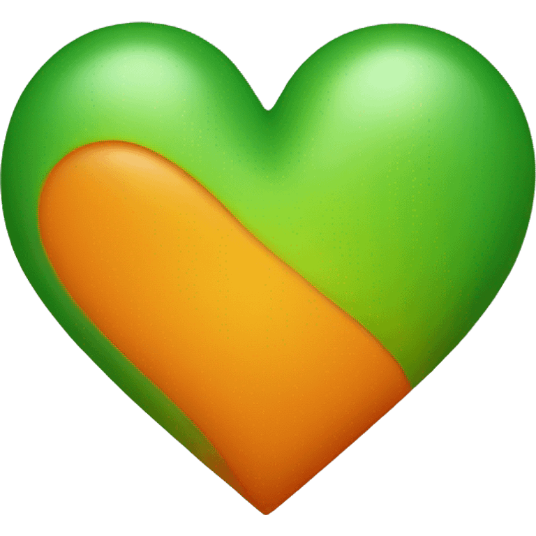 Green and Orange heart emoji