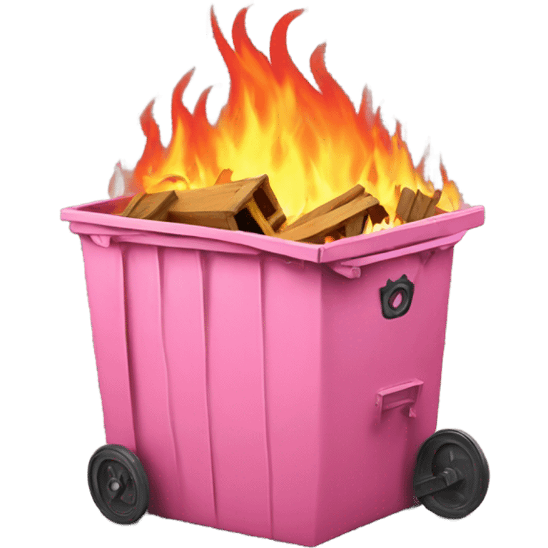 Pink dumpster fire; more flames emoji