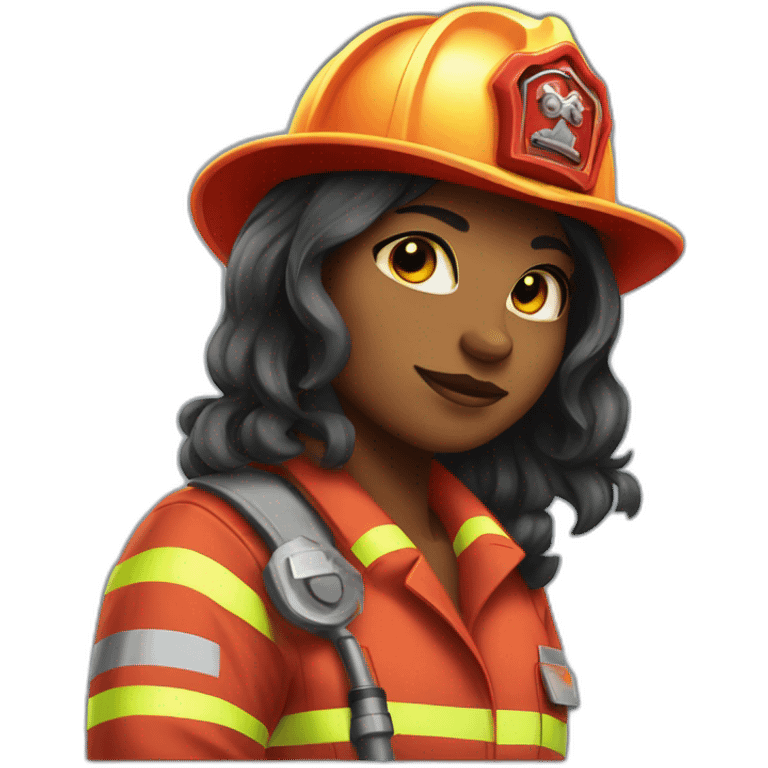 Buffed Catloving girl Firefighter emoji