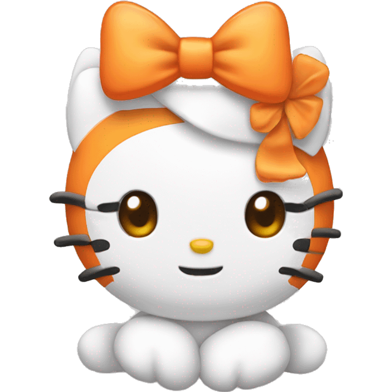 hello kitty with orange bow  emoji