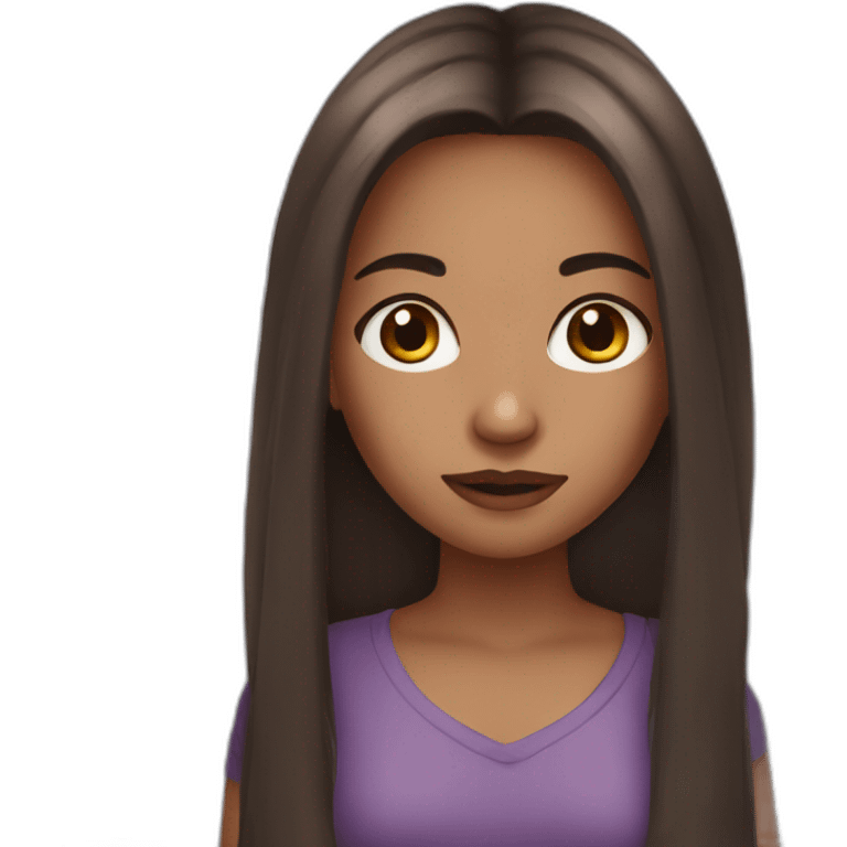 Dark girl with Brown eyes and long hair emoji