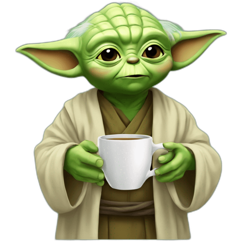 Yoda drinking a cup of tee emoji