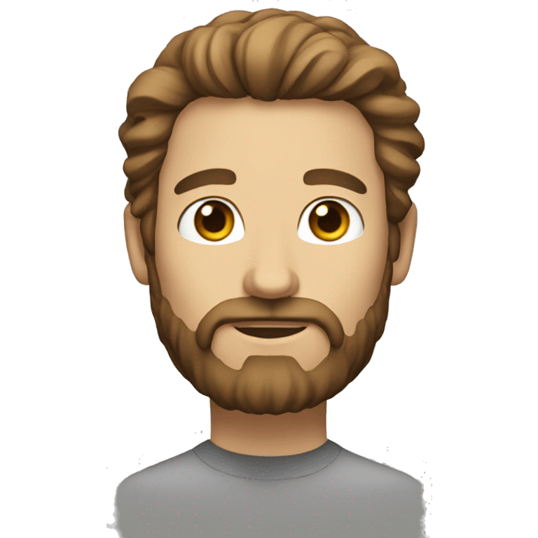 White man with brown beard and long hair emoji