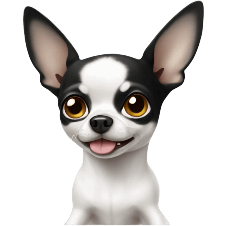 Black and white chihuahua  emoji